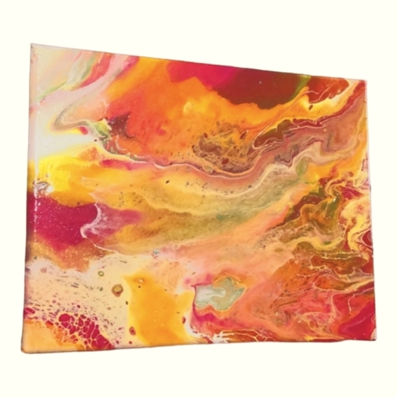 "Hot Spots" Original Abstract acrylic fluid art - Picture 1 of 4